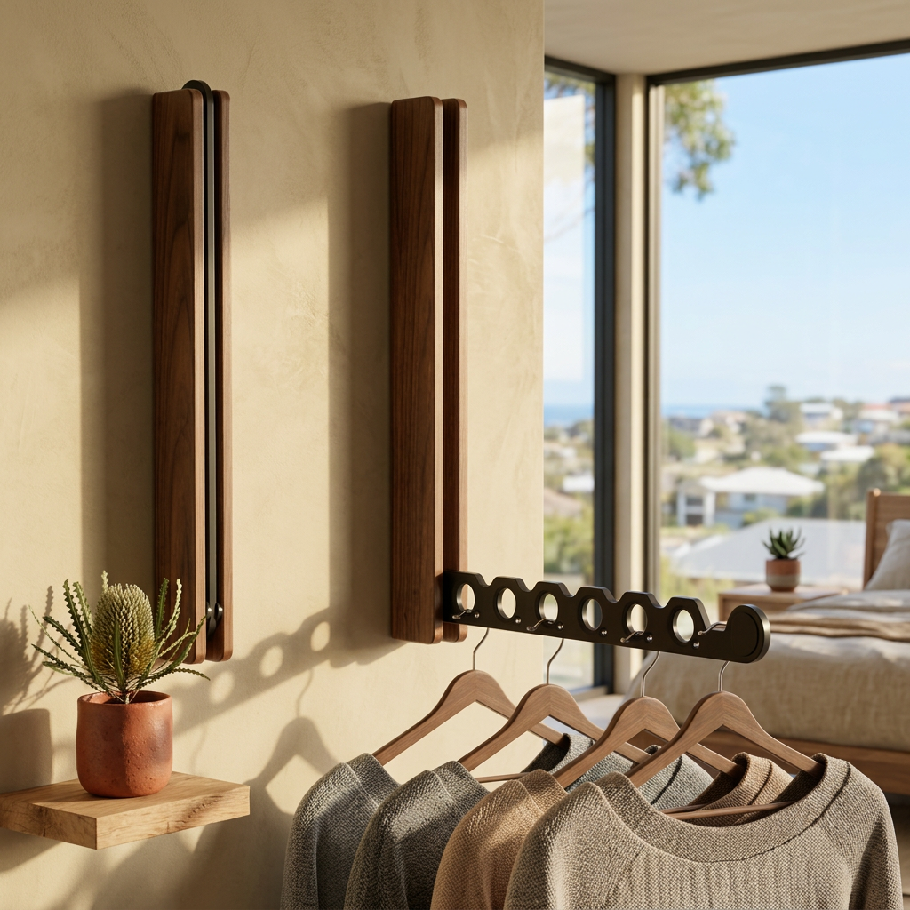 Elara Haus Modern Timber Collapsible Hanger Rail