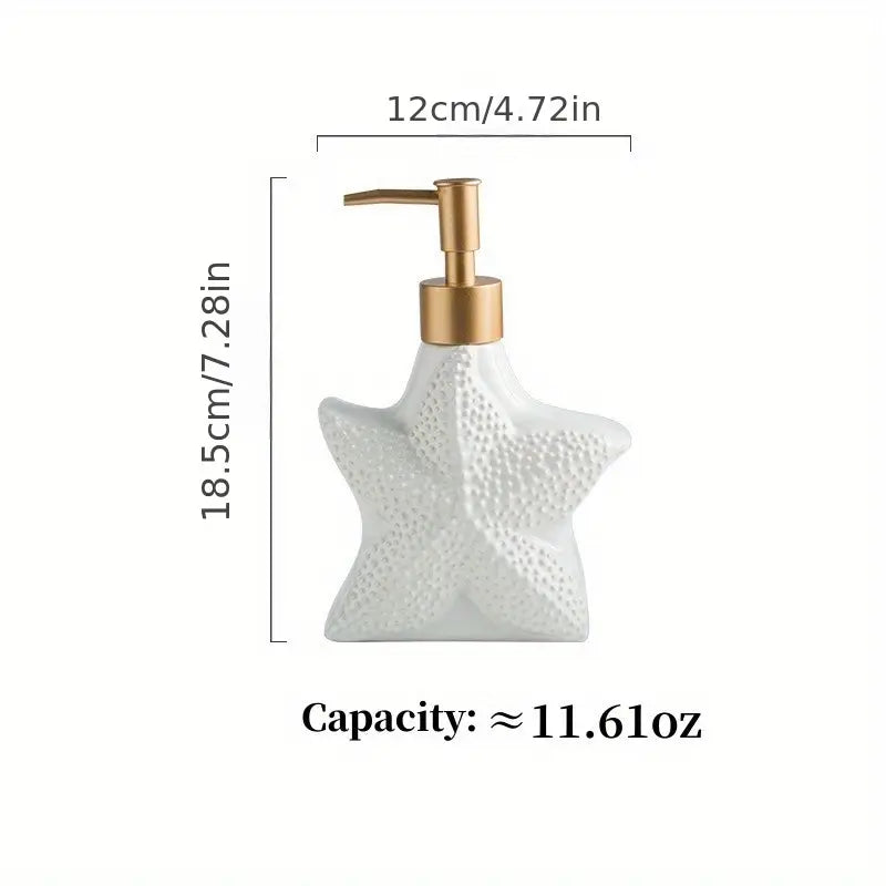 Elara Haus Nautical Ceramic Soap Pump – Edizione Bianco Rilievo