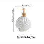 Elara Haus Nautical Ceramic Soap Pump – Edizione Bianco Rilievo