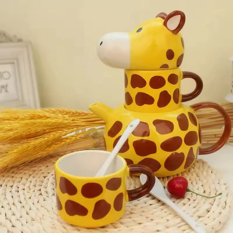 Set di Teiera in Ceramica Elaris Giraffa
