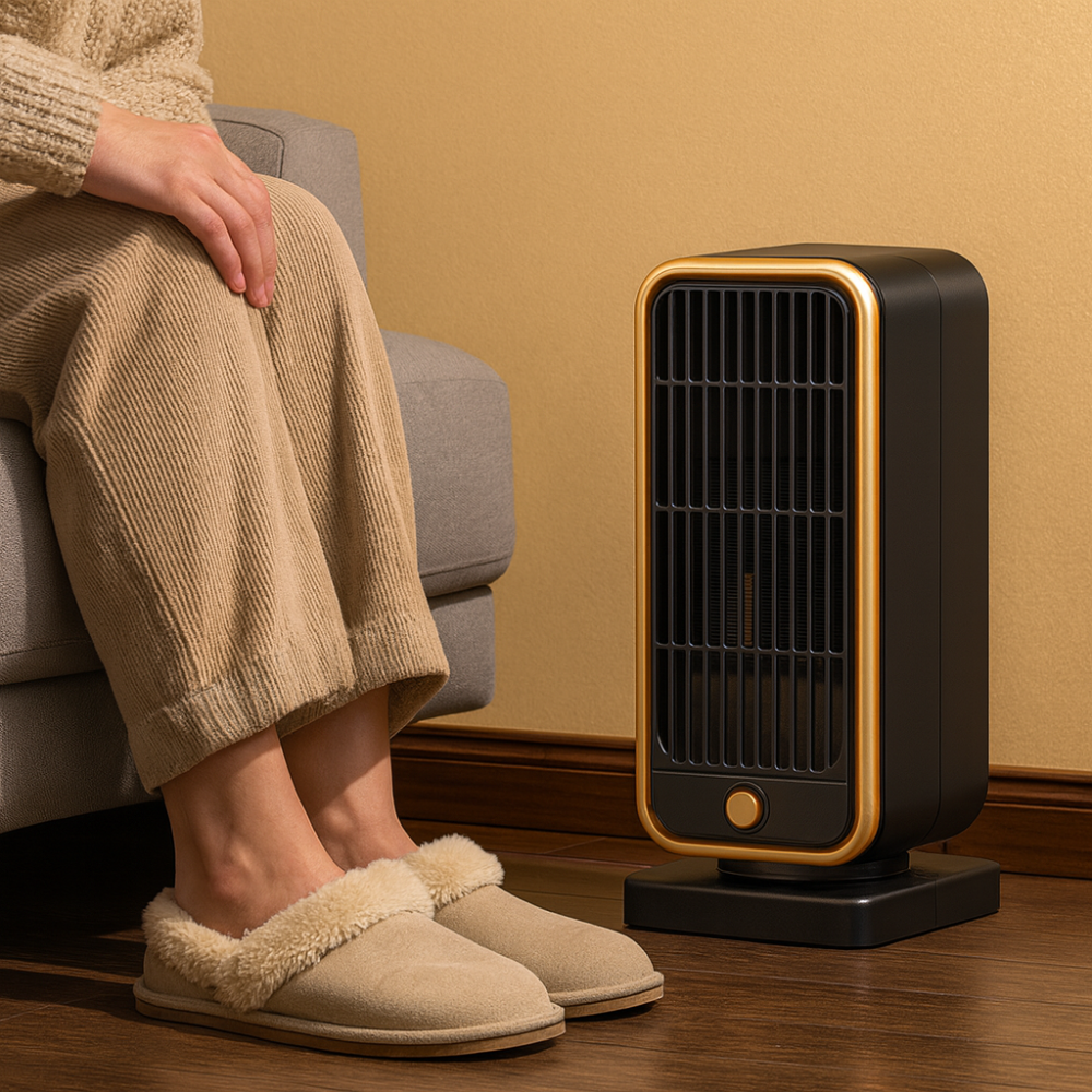 Riscaldatori Elettrici Portatili Ceramici 500W Silenziosi con Protezione Antiribaltamento