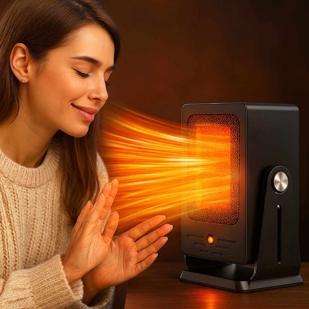Stufa Elettrica Ceramica 900W – Riscaldamento Portatile con Termostato