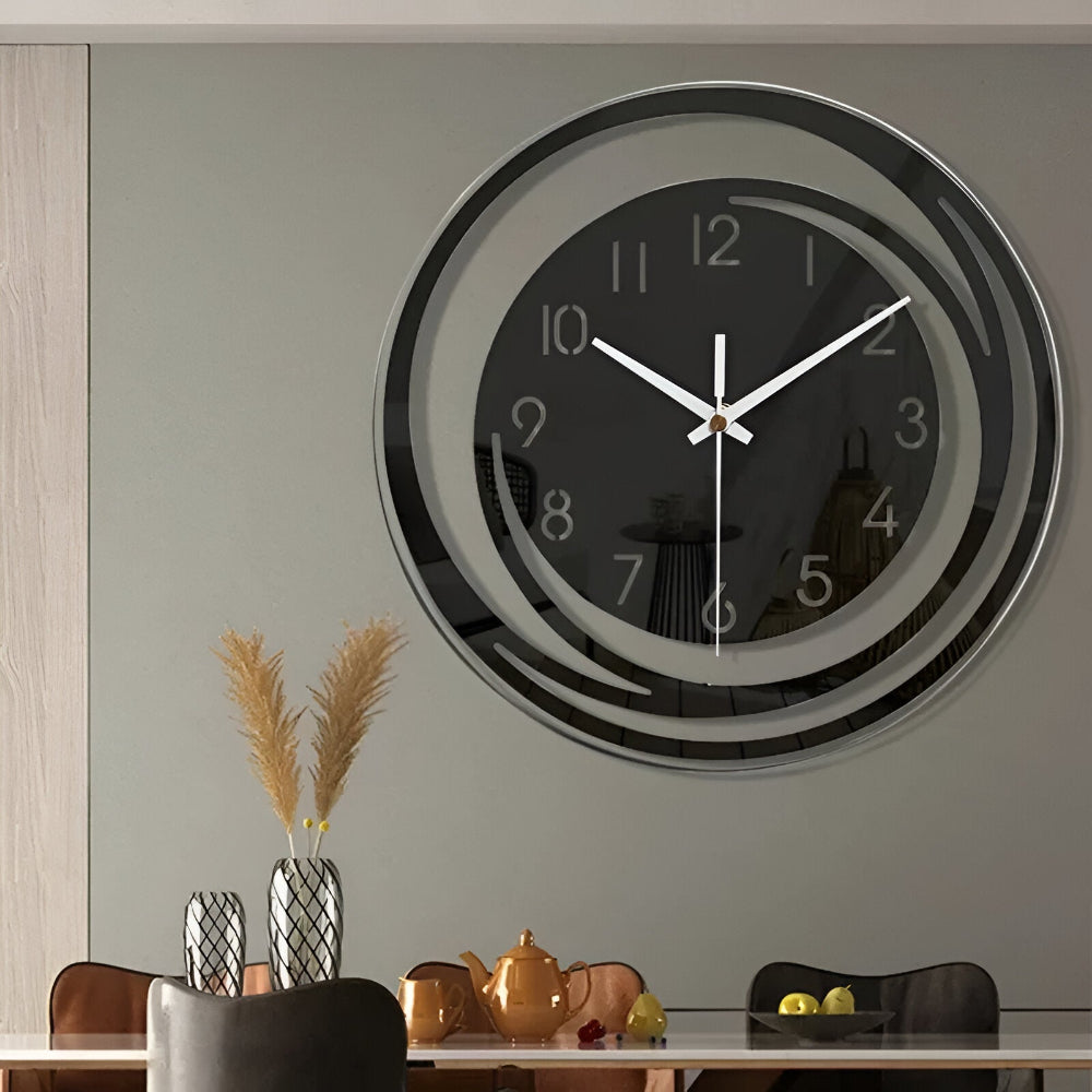 Sorana - Orologio da parete moderno in acrilico nero design scandinavo 30 cm