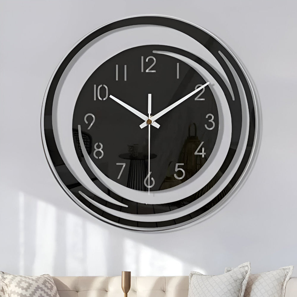 Sorana - Orologio da parete moderno in acrilico nero design scandinavo 30 cm