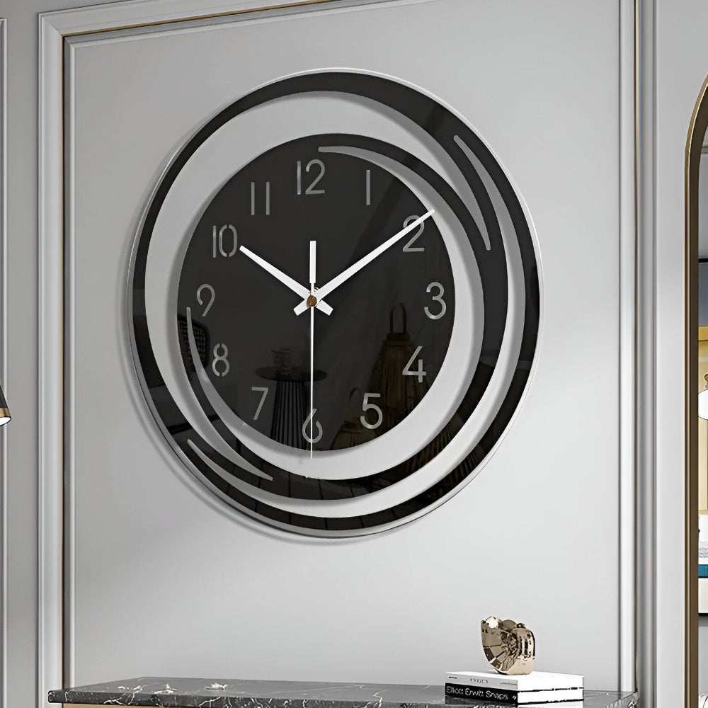 Sorana - Orologio da parete moderno in acrilico nero design scandinavo 30 cm