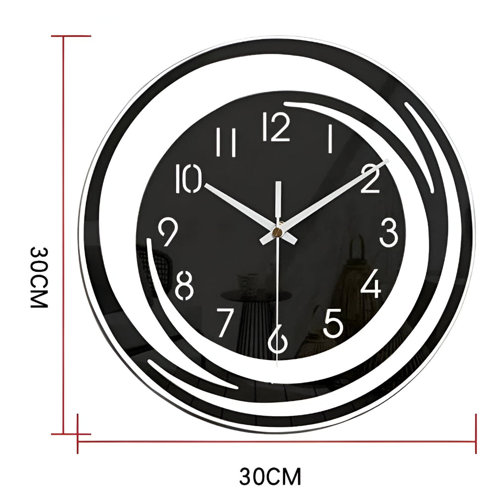 Sorana - Orologio da parete moderno in acrilico nero design scandinavo 30 cm