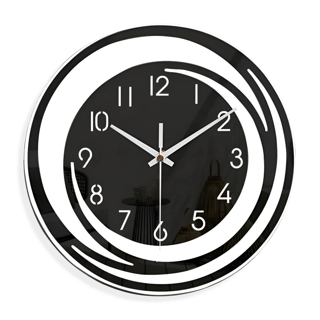 Sorana - Orologio da parete moderno in acrilico nero design scandinavo 30 cm