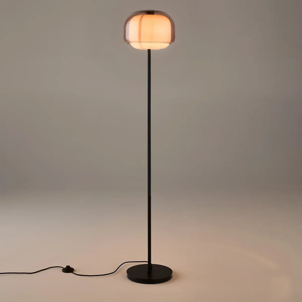 Lampada da Terra in Vetro Moderna – Lampada di Design Elegante con Illuminazione Ambientale