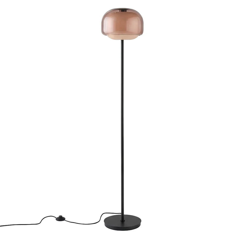 Lampada da Terra in Vetro Moderna – Lampada di Design Elegante con Illuminazione Ambientale