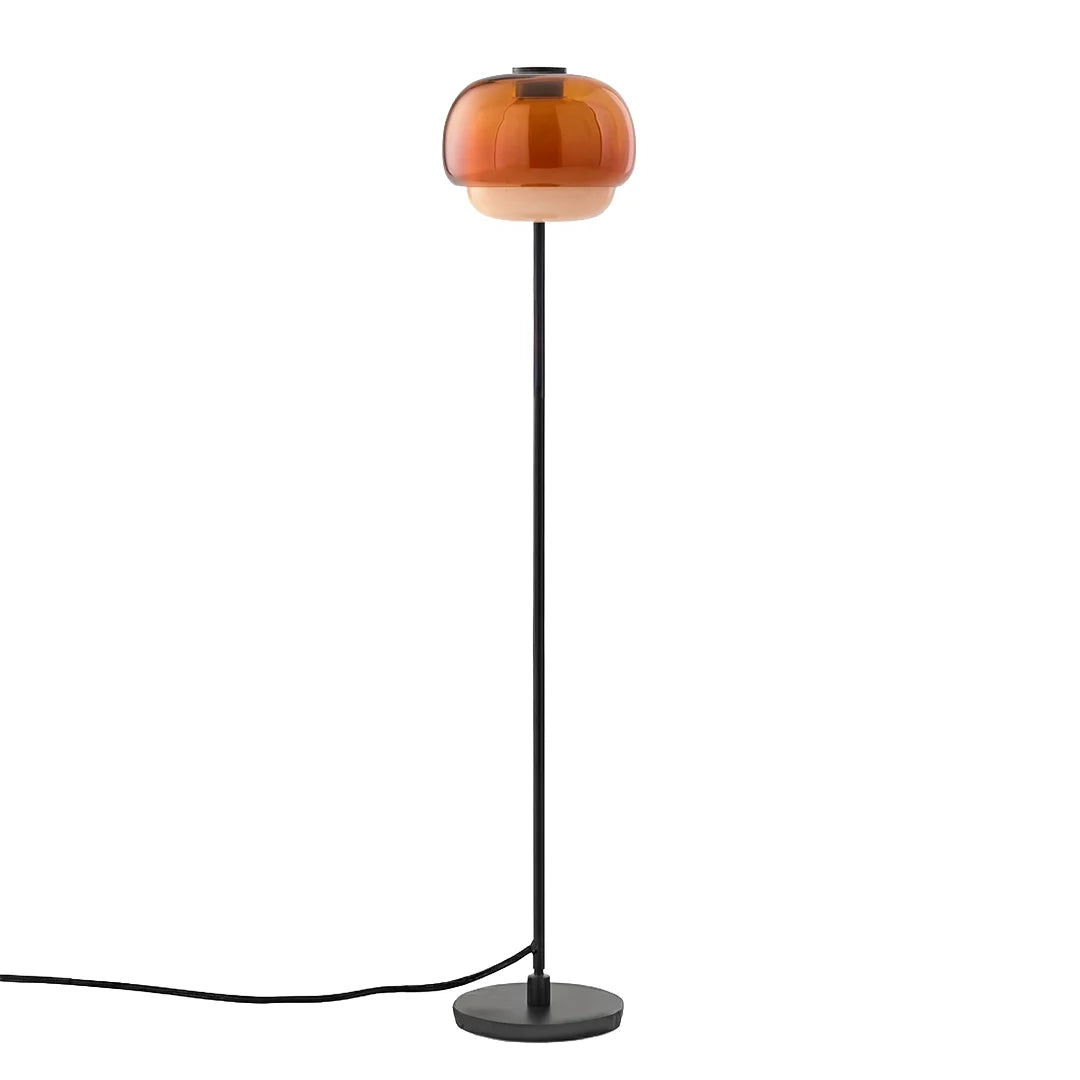 Lampada da Terra in Vetro Moderna – Lampada di Design Elegante con Illuminazione Ambientale