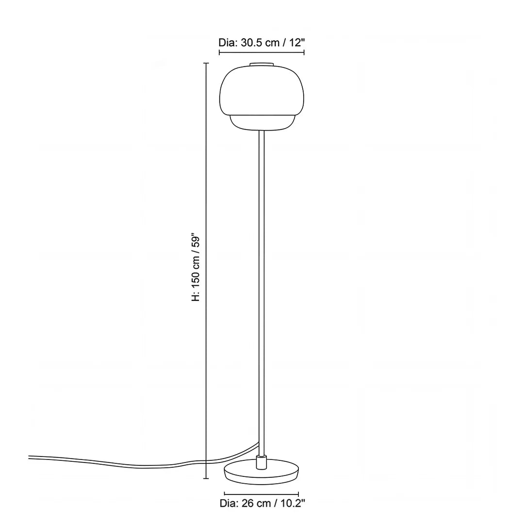 Lampada da Terra in Vetro Moderna – Lampada di Design Elegante con Illuminazione Ambientale
