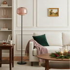 Lampada da Terra in Vetro Moderna – Lampada di Design Elegante con Illuminazione Ambientale
