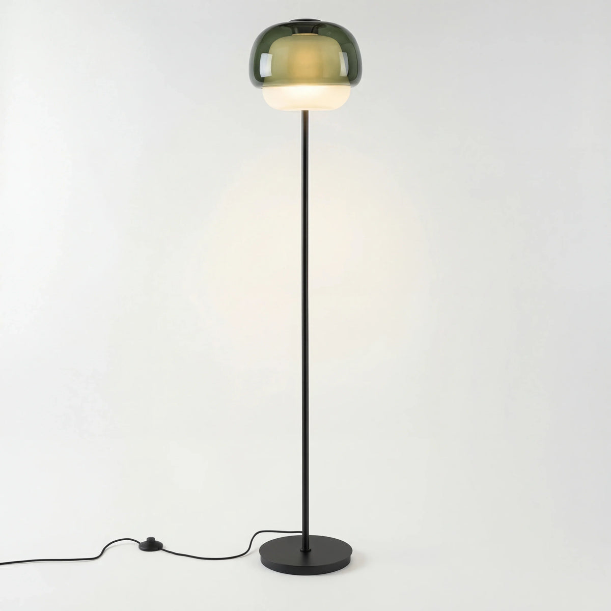 Lampada da Terra in Vetro Moderna – Lampada di Design Elegante con Illuminazione Ambientale