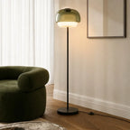 Lampada da Terra in Vetro Moderna – Lampada di Design Elegante con Illuminazione Ambientale