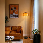 Lampada da Terra in Vetro Moderna – Lampada di Design Elegante con Illuminazione Ambientale