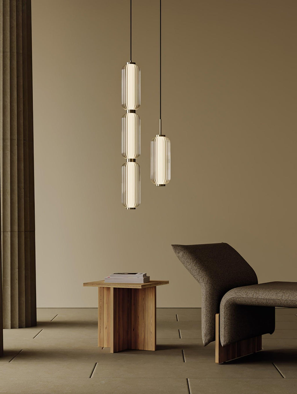 Cylindra Moderno Vetro Lampada a Sospensione
