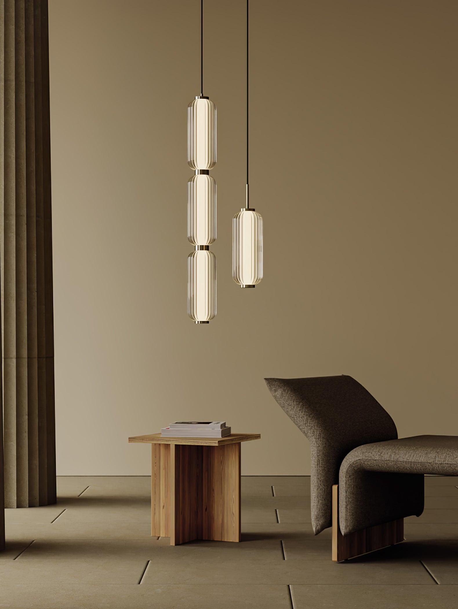 Cylindra Moderno Vetro Lampada a Sospensione