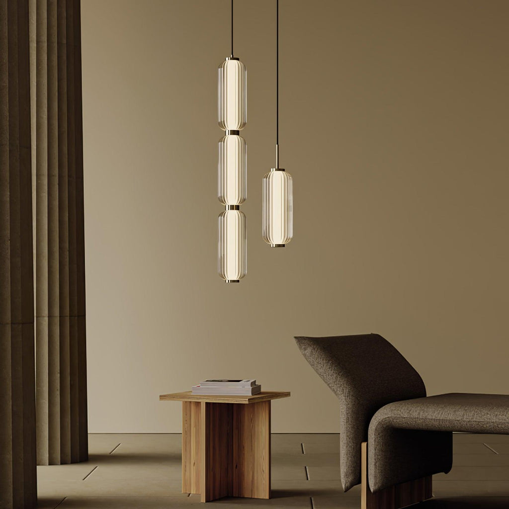 Cylindra Moderno Vetro Lampada a Sospensione