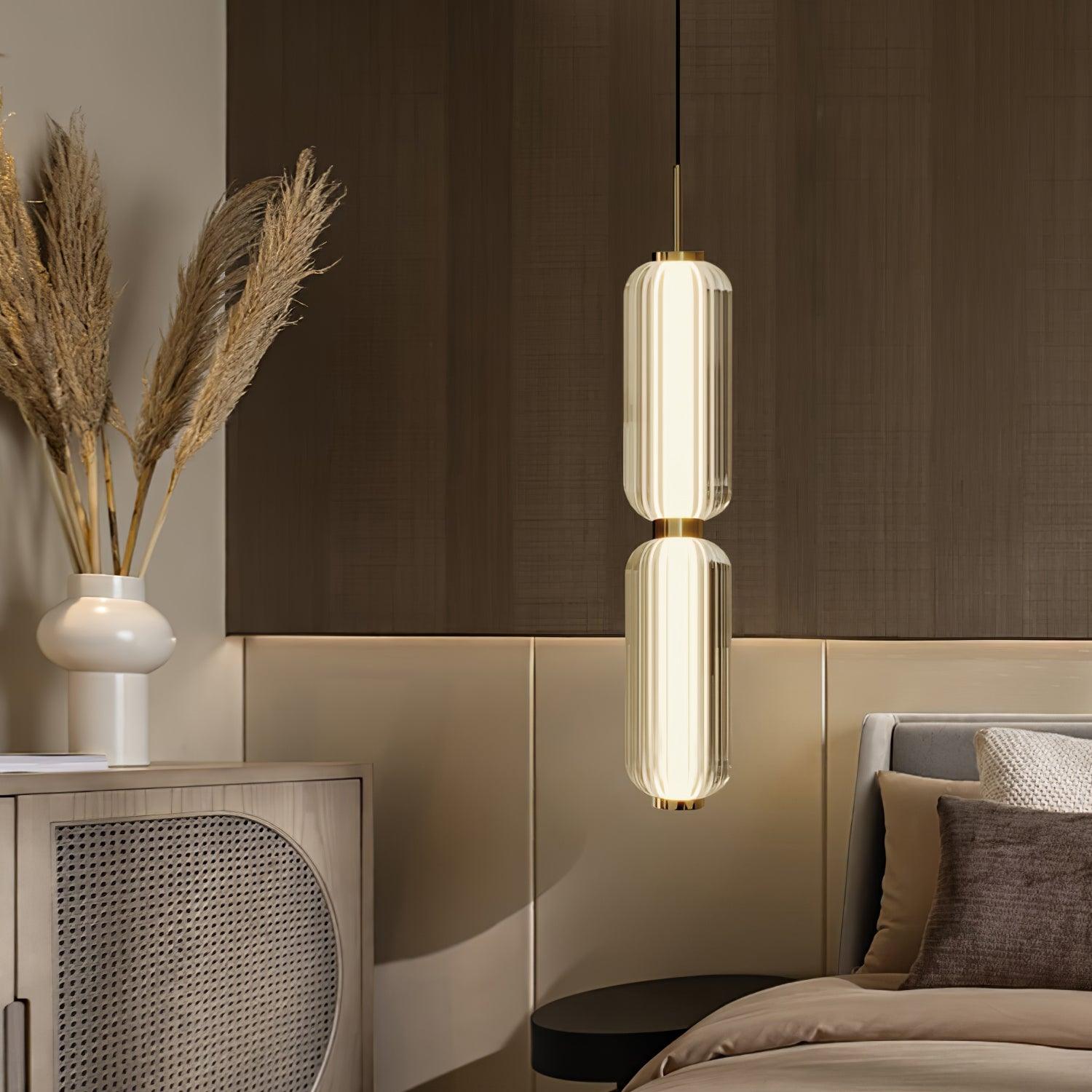 Cylindra Moderno Vetro Lampada a Sospensione