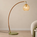 Lampada da Terra in Vetro Moderna – Illuminazione Elegante con Paralume in Vetro