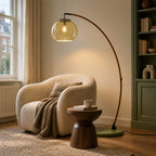 Lampada da Terra in Vetro Moderna – Illuminazione Elegante con Paralume in Vetro
