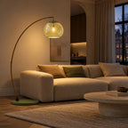 Lampada da Terra in Vetro Moderna – Illuminazione Elegante con Paralume in Vetro