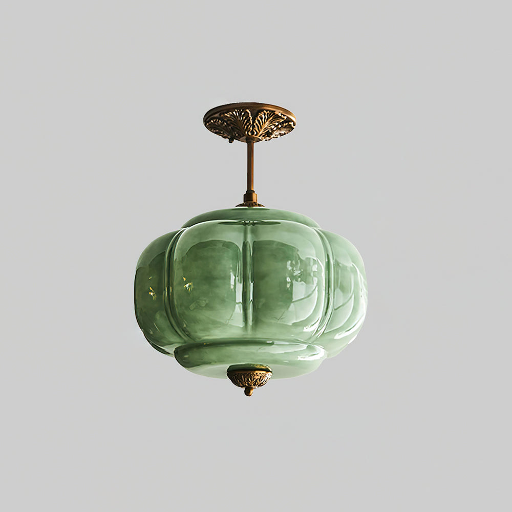 Eldio Luce a Soffitto Semifluida in Vetro Verde