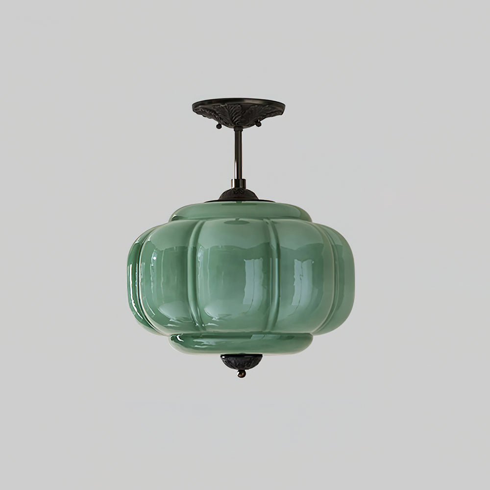 Eldio Luce a Soffitto Semifluida in Vetro Verde