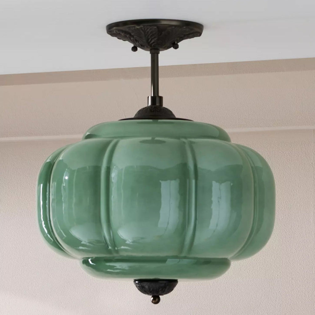 Eldio Luce a Soffitto Semifluida in Vetro Verde