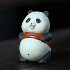 Elva Panda Tea Pet – Ornamento in Argilla di Sabbia Viola