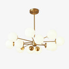 Lustra Lux Lampadario Ottone Vetro Sfere Elegante Moderno
