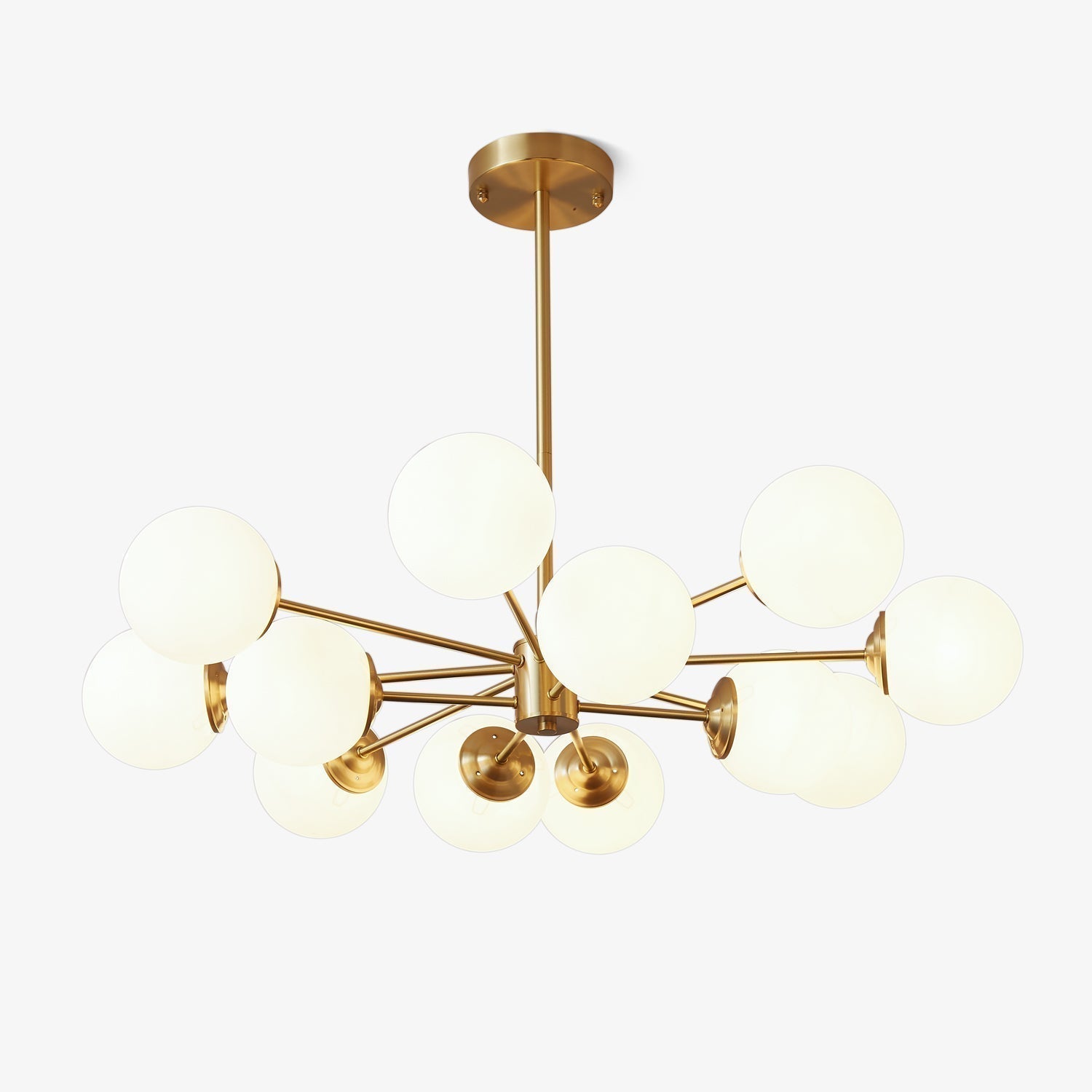 Lustra Lux Lampadario Ottone Vetro Sfere Elegante Moderno