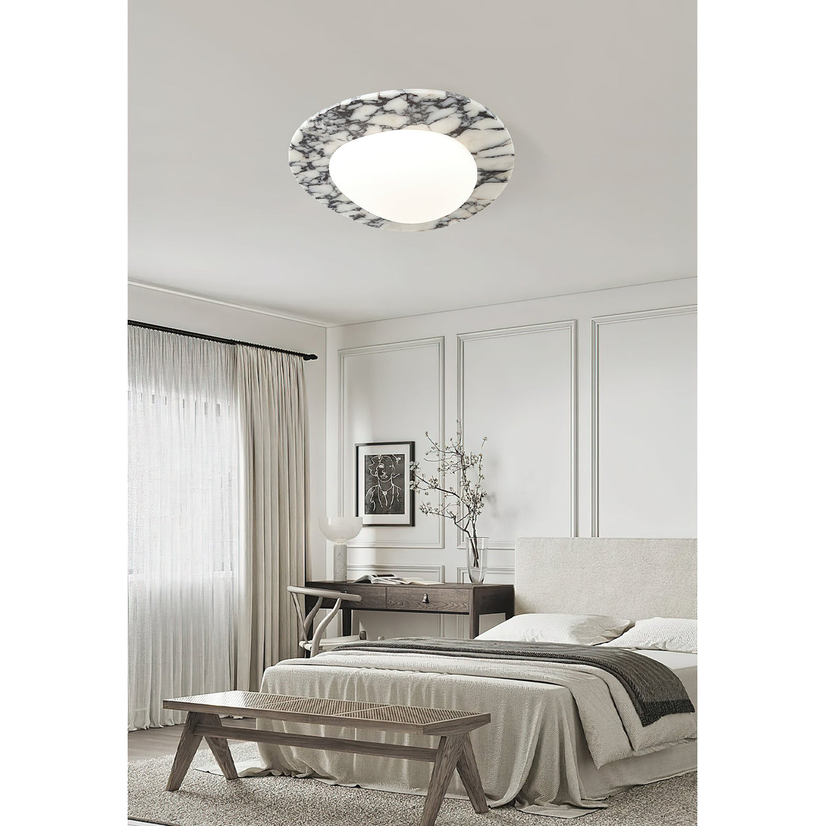Lampada da soffitto Emma in marmo