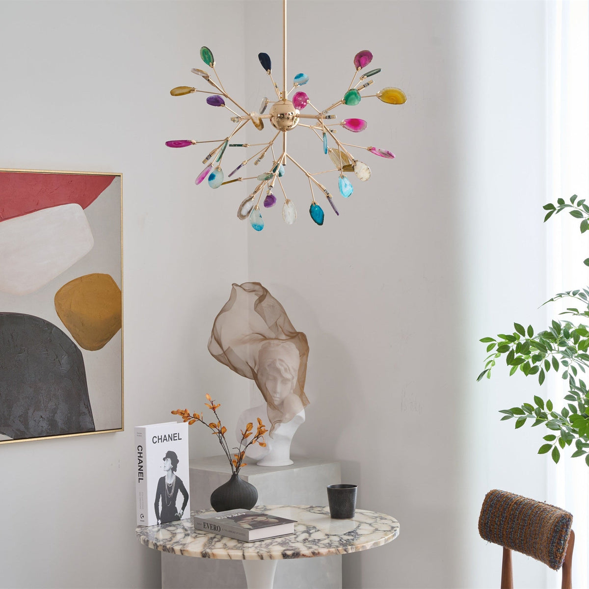 Lampadario in Agata Flake
