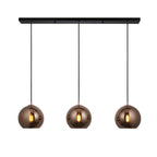 Lampadario a barra Endon Boli 3lt in vetro specchiato rame