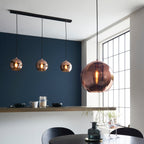 Lampadario a barra Endon Boli 3lt in vetro specchiato rame