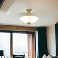 Endon Welles Lampada da Soffitto Semi Flush in Ottone Antico a 3 Bracci