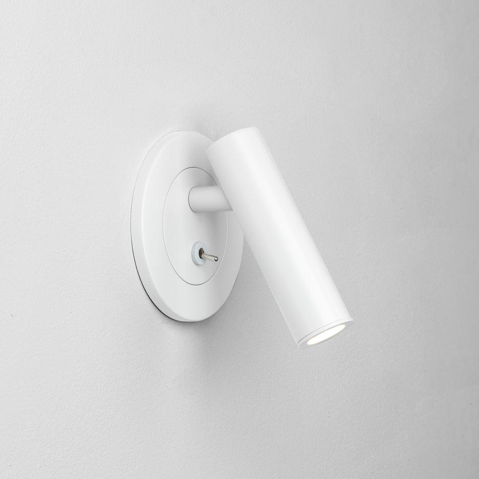 Lampada da Lettura da Parete in Metallo Regolabile con Testa Cilindrica