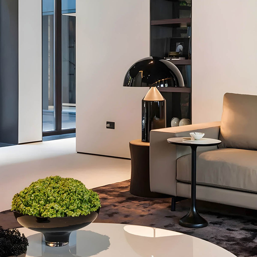 Lampada da tavolo Estylo – Metallo & Vetro – Bianco – Ø 30 cm – Design Moderno per Illuminazione Elegante