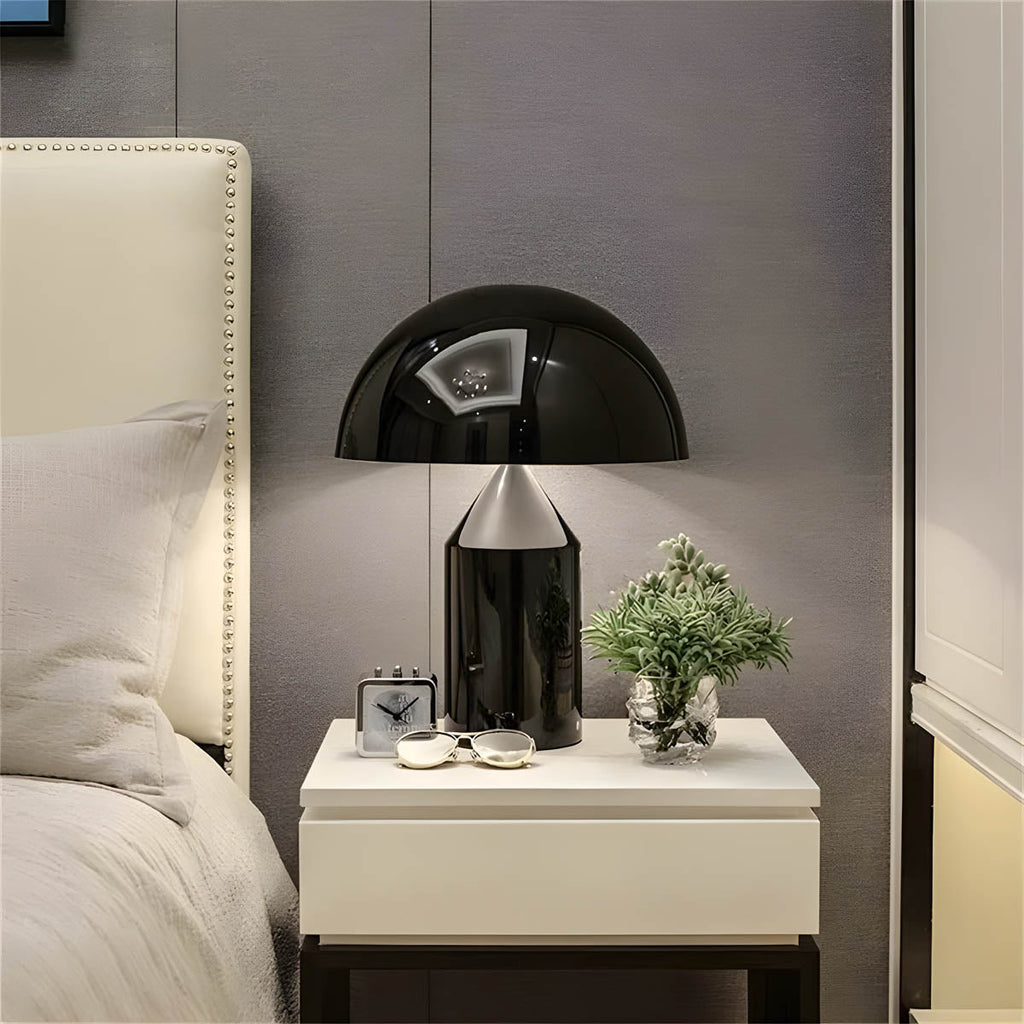 Lampada da tavolo Estylo – Metallo & Vetro – Bianco – Ø 30 cm – Design Moderno per Illuminazione Elegante