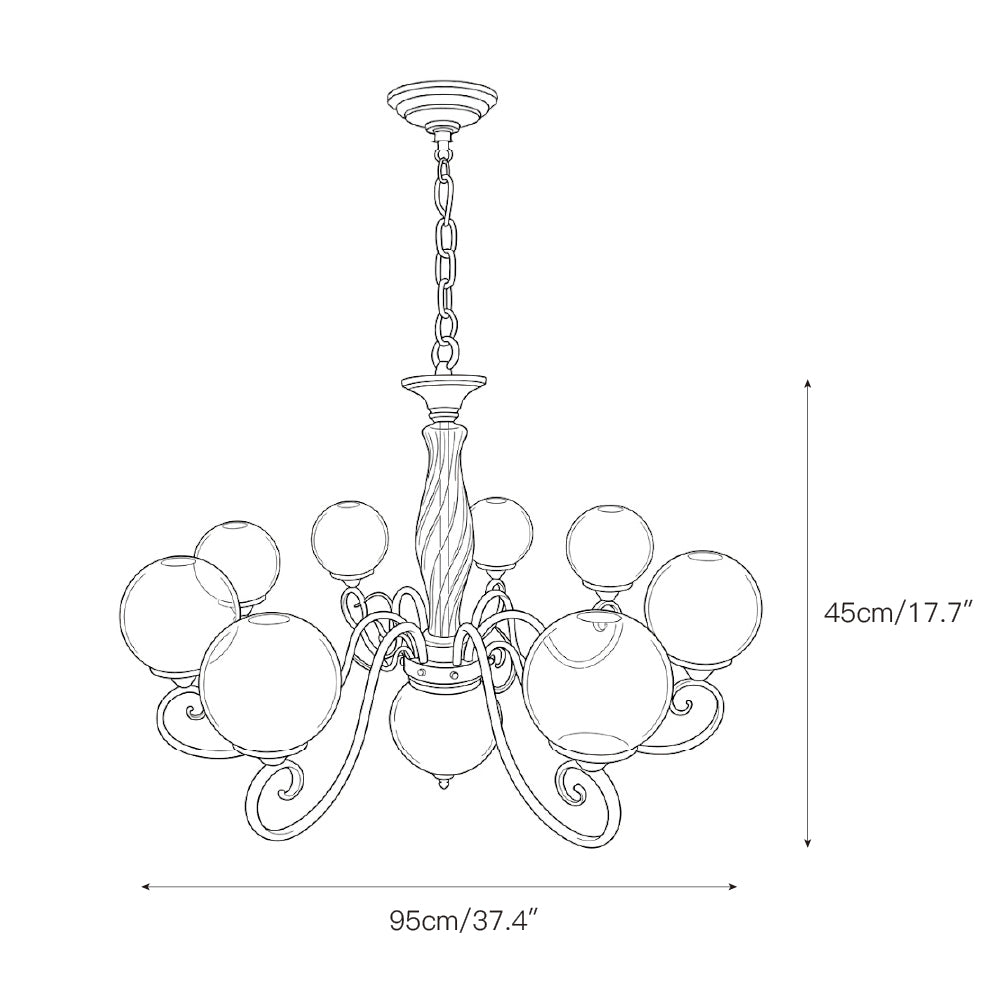 Lampadario in Vetro Evelyn