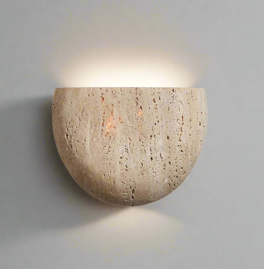Applique in Pietra Wabi Sabi con Illuminazione Ambientale Soffusa