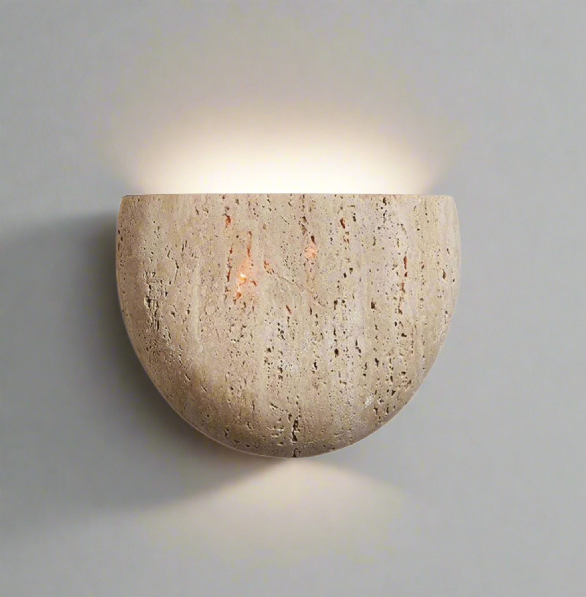 Applique in Pietra Wabi Sabi con Illuminazione Ambientale Soffusa