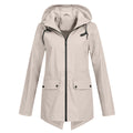 Giacca Lunga da Donna Impermeabile con Cappuccio – Giacca Impermeabile per Tempo Piovoso