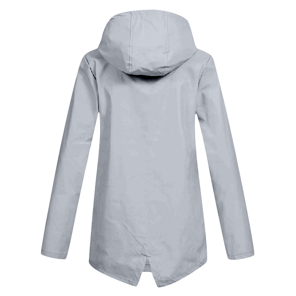 Giacca Lunga da Donna Impermeabile con Cappuccio – Giacca Impermeabile per Tempo Piovoso