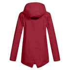 Giacca Lunga da Donna Impermeabile con Cappuccio – Giacca Impermeabile per Tempo Piovoso