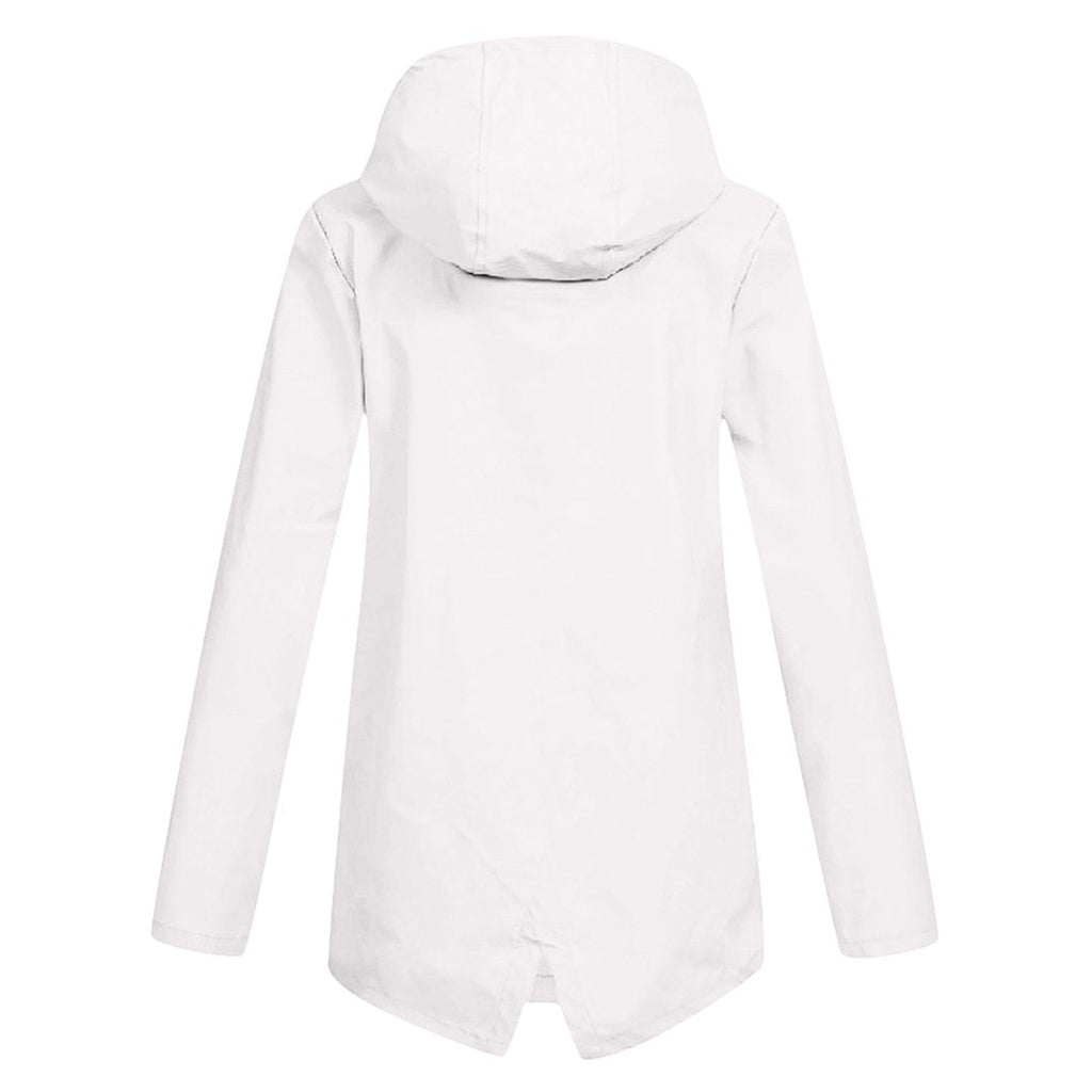 Giacca Lunga da Donna Impermeabile con Cappuccio – Giacca Impermeabile per Tempo Piovoso
