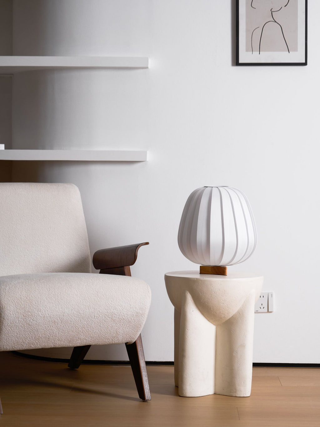 Lampada da Tavolo Minimalista in Tessuto