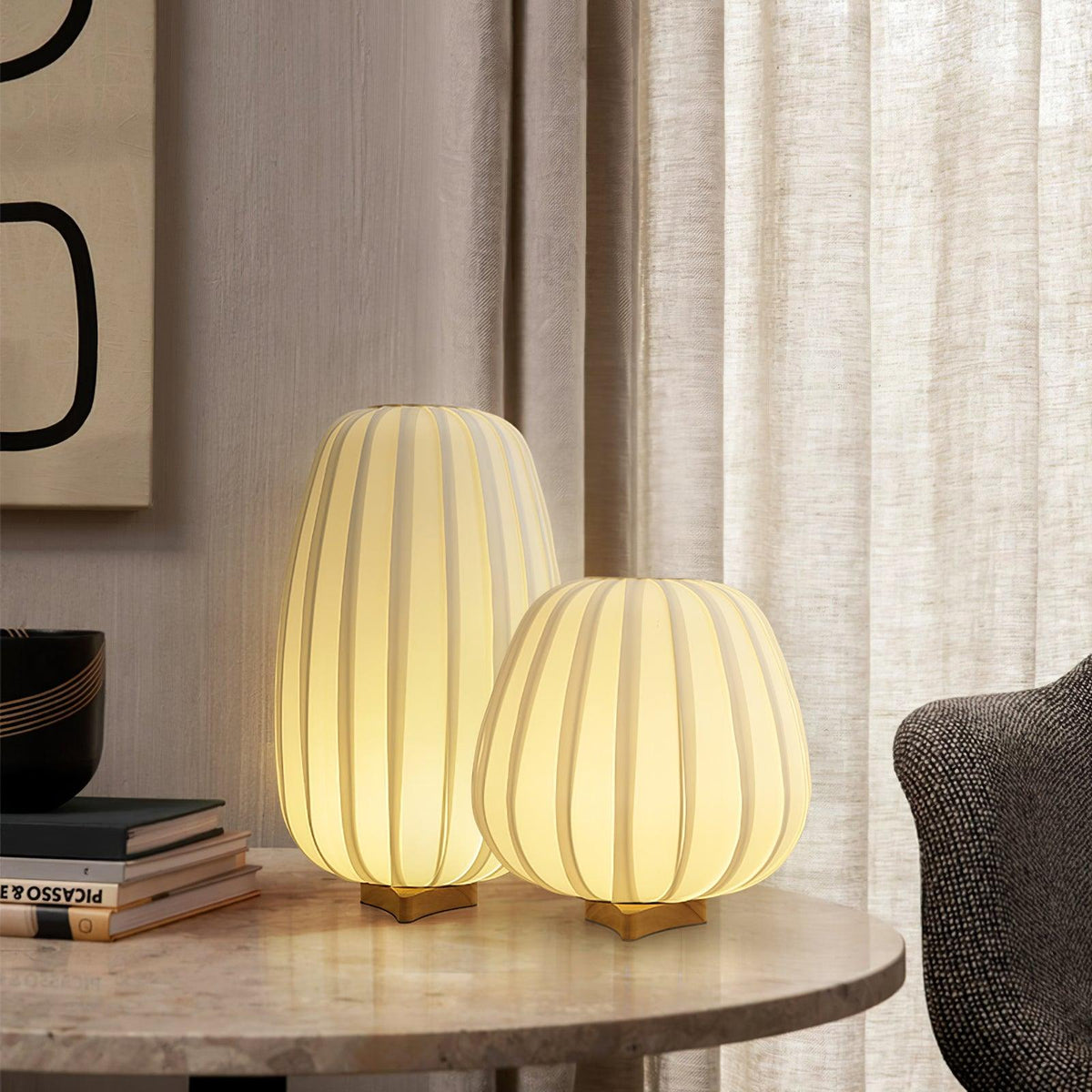 Lampada da Tavolo Minimalista in Tessuto