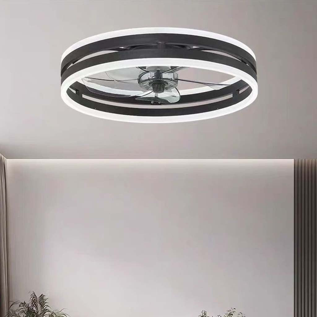 Ventilatore da soffitto rotondo con luce a LED e tre pale
